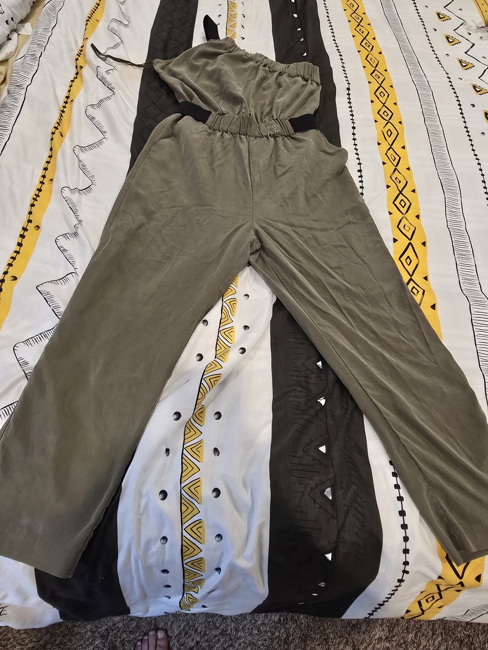 Maeve Olive Green Wide-Leg Sleeveless Jumpsuit